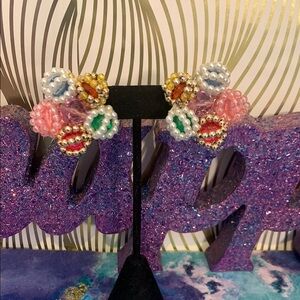 Vintage Colorful Beaded Earrings